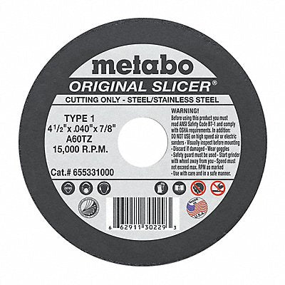 Cut-Off Wheel,Type 1,4-1/2 in.