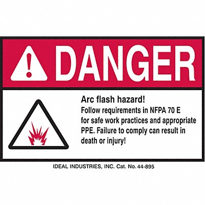 Arc Flash Protection Label 4inHx6inW PK5