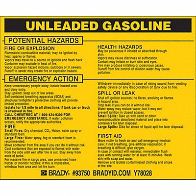 Chemical Label 3-3/4inHx4-1/2inW PK25