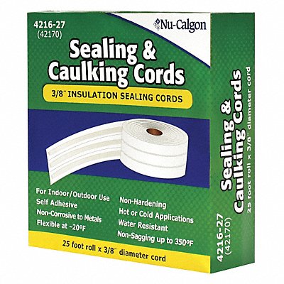 Sealing Cords 3/8 x 25 ft Roll White