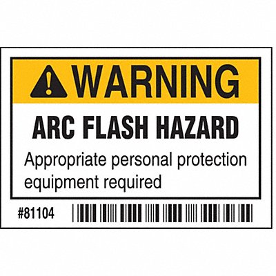 Arc Flash Protection Label 2 in H PK100