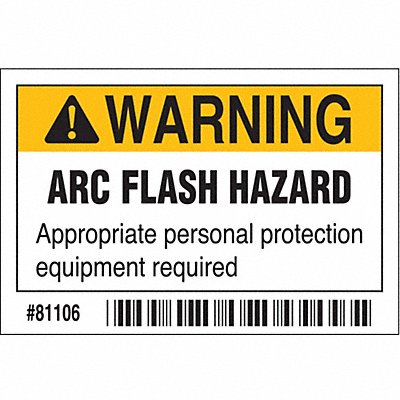 Arc Flash Protection Label 2 in H PK10
