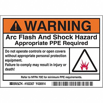 Arc Flash Protection Label PK100