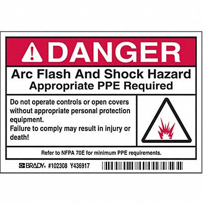 Arc Flash Protection Label PK100