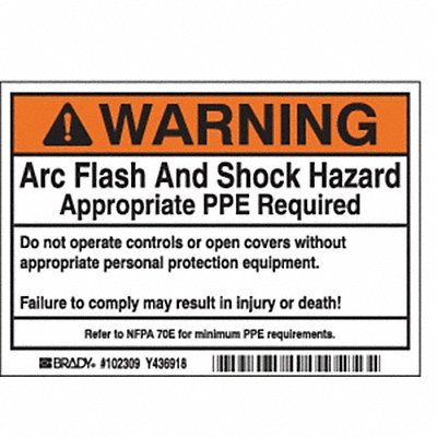 Arc Flash Protection Label PK100