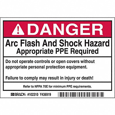 Arc Flash Protection Label PK100