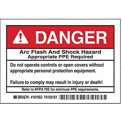 Arc Flash Protection Label PK5
