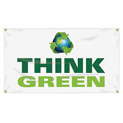 Banner Think Green (Earth) 24 x 48 In.
