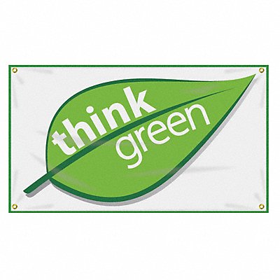 Banner Think Green (Leaf) 24 x 48 In.