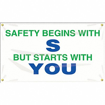Banner Safety Begins With S 24 x 48 In.
