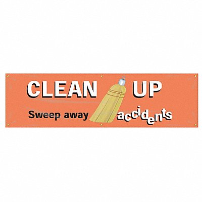 Banner Clean Up Sweep Away 28 x 96 In.