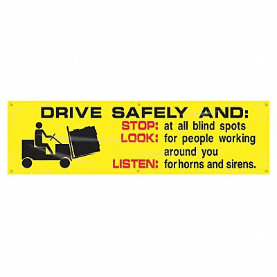 Banner Drive Safely And 28 x 96 In.
