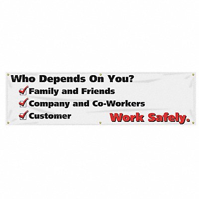 Banner Who Depends On You 28 x 96 In.