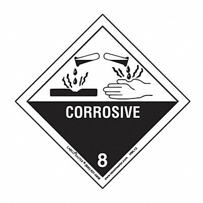 Corrosive Label 100mmH Paper 100 Labels