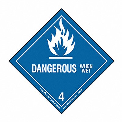 Dangerous When Wet Label 100mmx100mm 500