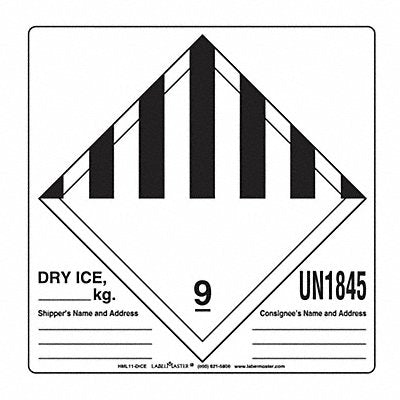 Dry Ice Label Blank 6inx6in Paper 500