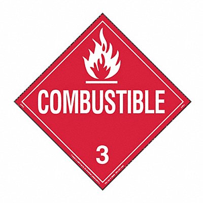 Combustible Liquid Placard 10-3/4inH