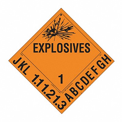 Explosive Placards 10-3/4inx10-3/4in