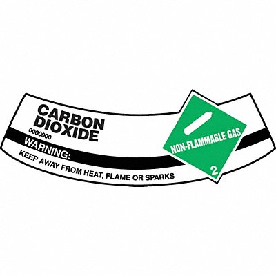 Cylinder Label 5-1/4x2 In Carbon Dioxide