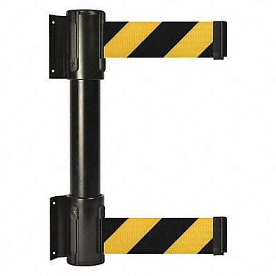 Belt Barrier 13ft Black w/ Yellow Stripe