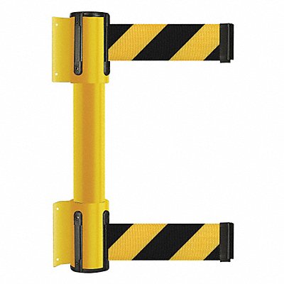 Belt Barrier 13 ft Black w/Yellow Stripe