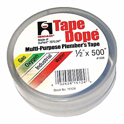 Pipe Thread Sealant Tape 1/2in W 500in L