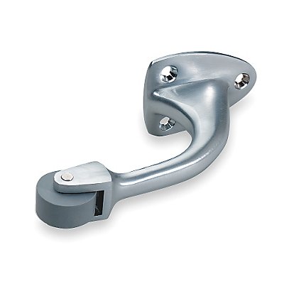Curved Roller Stop Satin Chrome Screw-In