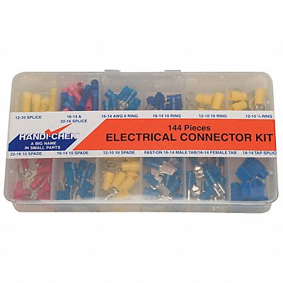 Electrical Connector Asst,144 Pcs