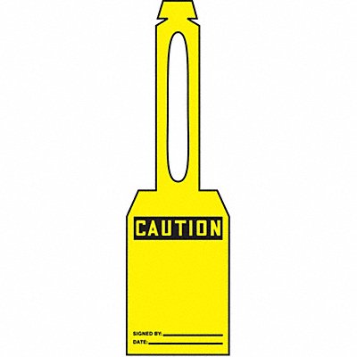 Caut Tag 5-1/4 x 3-1/4 In Bk/Yel PK25