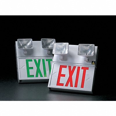 Exit Sign w/Emergency Lights 8W Grn