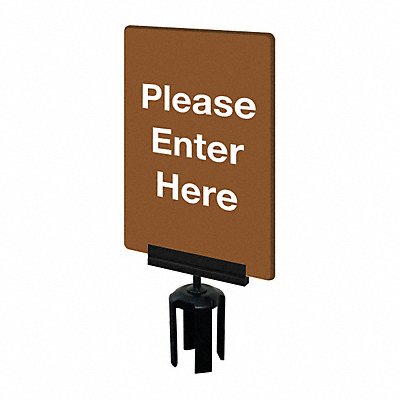 Acrylic Sign Brown Please Enter Here
