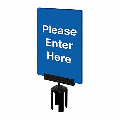 Acrylic Sign Blue Please Enter Here