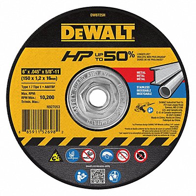 Abrasive Cut-Off Wheel 0.045 Thick (DW8725H)