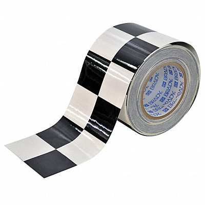 Aisle Marking Tape 4In W 100Ft L Blk/Wht