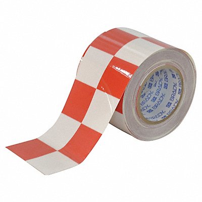 Aisle Marking Tape 4In W 100Ft L Red/Wht
