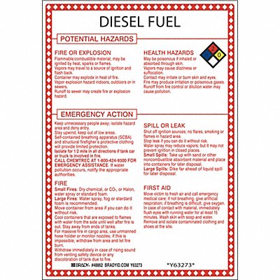 Chem Sgn 10 x 7In Blk/Rd/Ble/Yllw on Wht