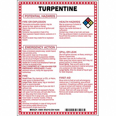 Chem Sgn 10 x 7In Blk/Rd/Ble/Yllw on Wht