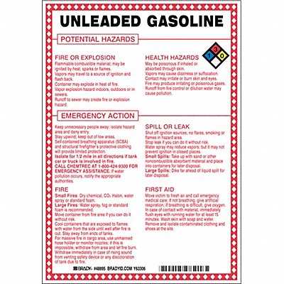 Chem Sgn 10 x 7In Blk/Rd/Ble/Yllw on Wht