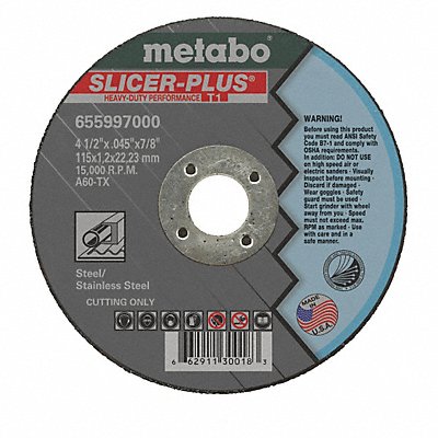 Cut-Off Wheel,Type 1,4-1/2 in.