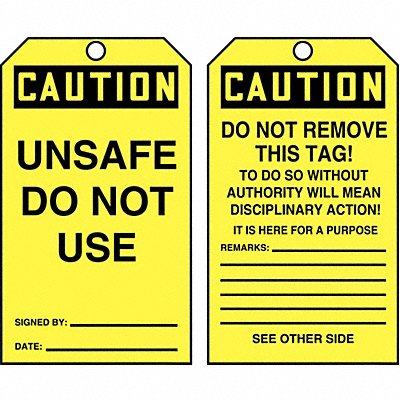 Caution Tag By The Roll 6-1/4 x 3 PK250