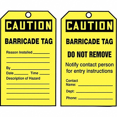 Caution Tag By The Roll 6-1/4 x 3 PK250