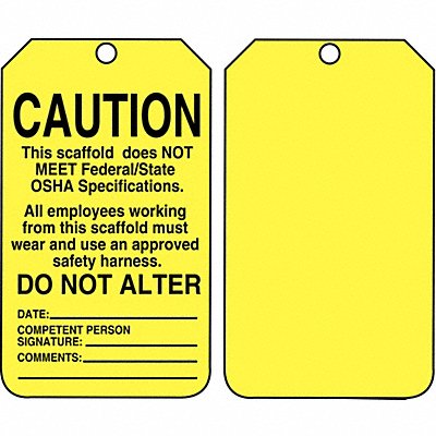 Caution Tag 5-3/4 x 3-1/4 PK25