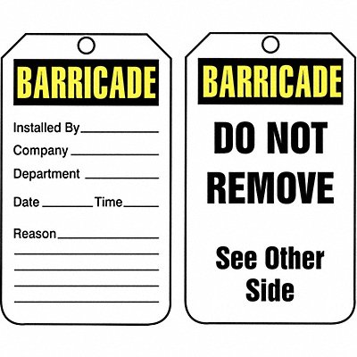 Barricade Tag 5-3/4 x 3-1/4 PK25