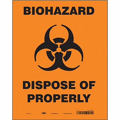 Biohazard Sign 10 W 14 H 0.004 Thick