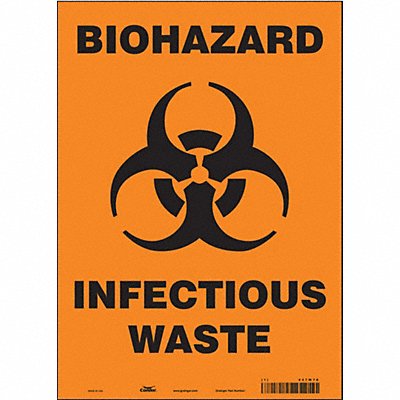 Biohazard Sign 10 W 14 H 0.004 Thick