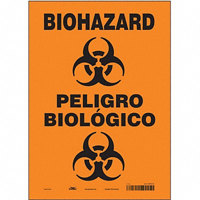 Biohazard Sign 10 W 14 H 0.004 Thick