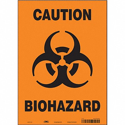 Biohazard Sign 10 W 14 H 0.004 Thick