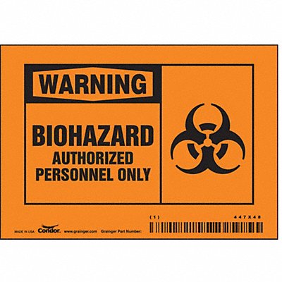 Biohazard Sign 5 W 3-1/2 H 0.004 Thick