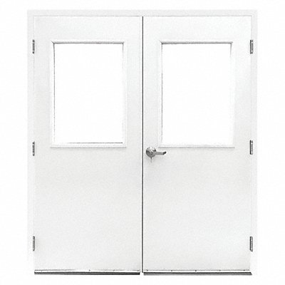 Double Door w/Glass Steel 84Hx72W White