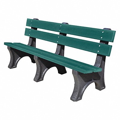 Outdoor Bench 72 in L 48 in H Green